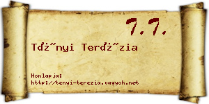 Tényi Terézia névjegykártya